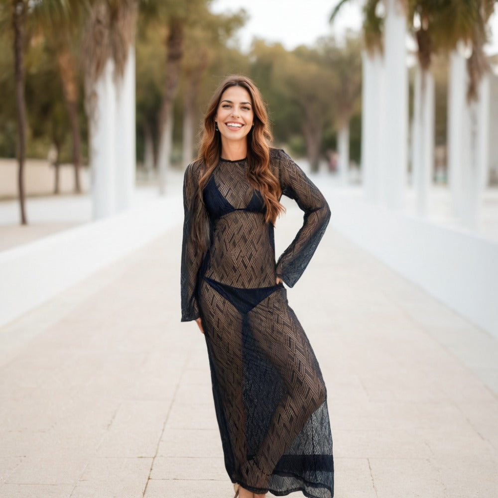 Kimono De Playa Para Mujer - Estampado Floral, Mangas De Murciélago, Tela Suave De Poliéster
