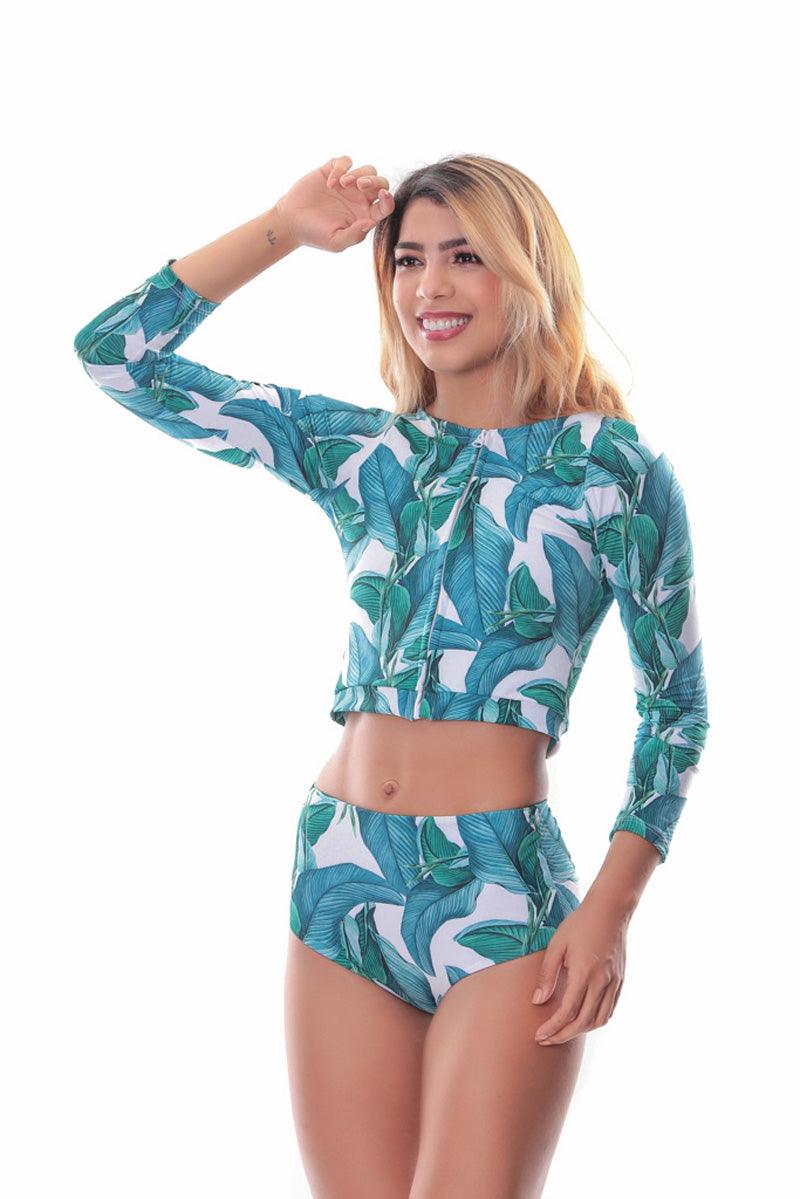 Bathing Suits Vestido De Baño Manga Larga Dos Piezas Vestido De