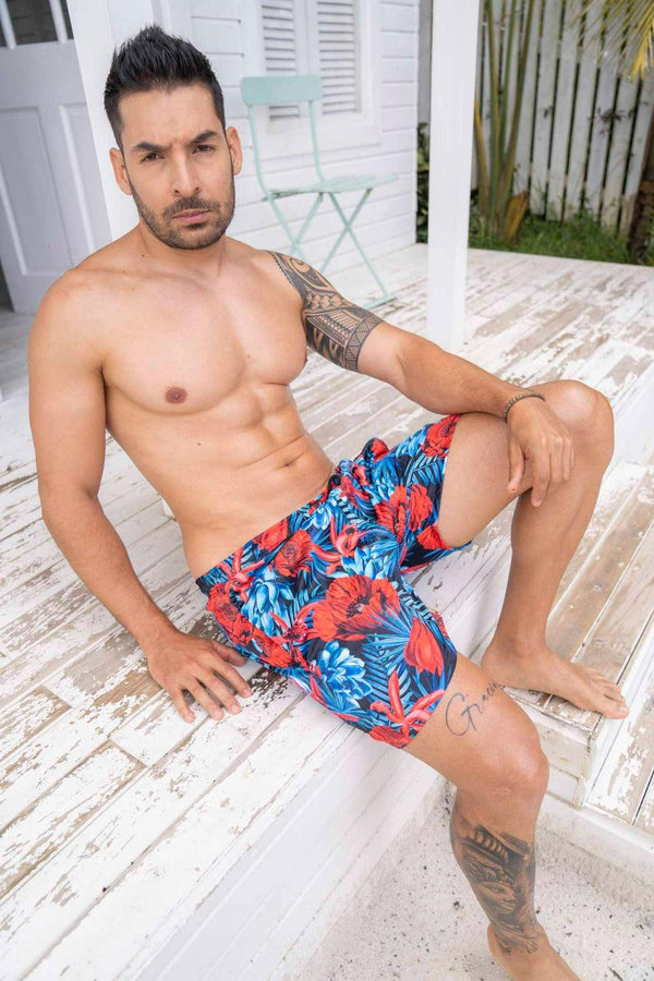 Pantaloneta de Hombre roja 0462 | Men's Swim Trunks Quick Dry Shorts with Pockets 0462 - Piel Canela Vestidos de baño Colombia
