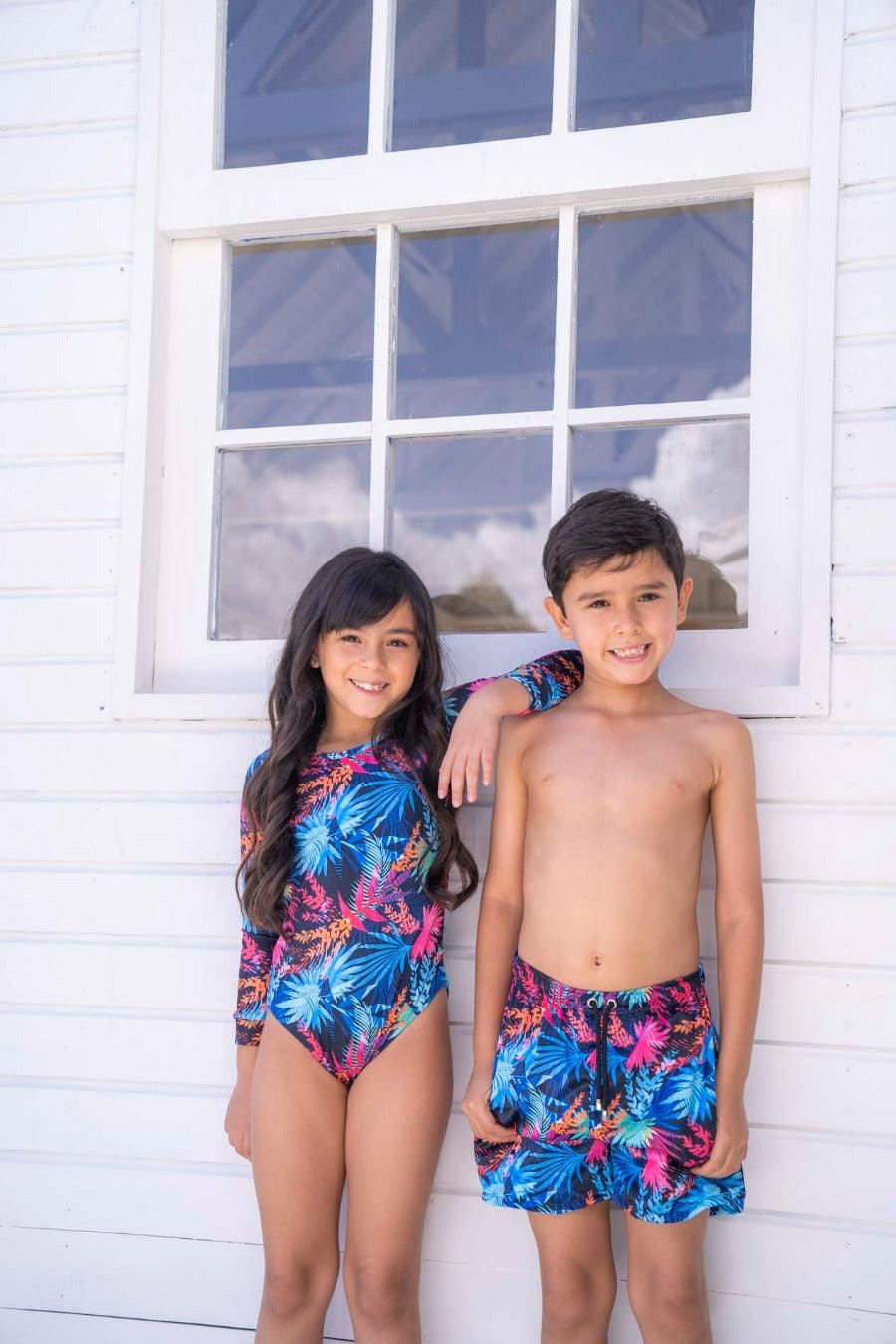 de Baño Manga Larga 8104 74 Niña Girls Long sleeve Swimwear – Piel Canela Vestidos baño Colombia