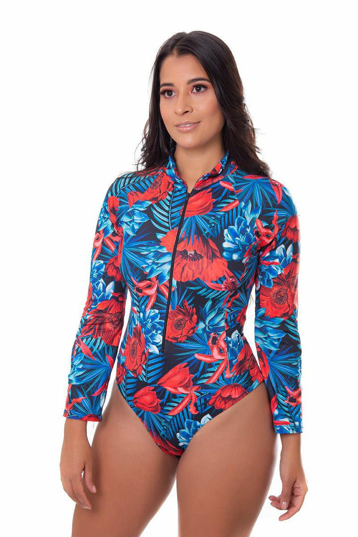 Vestido de baño manga larga 8104 0462 | Long sleeve Swimwear 8104 0462 - Piel Canela Vestidos de baño Colombia